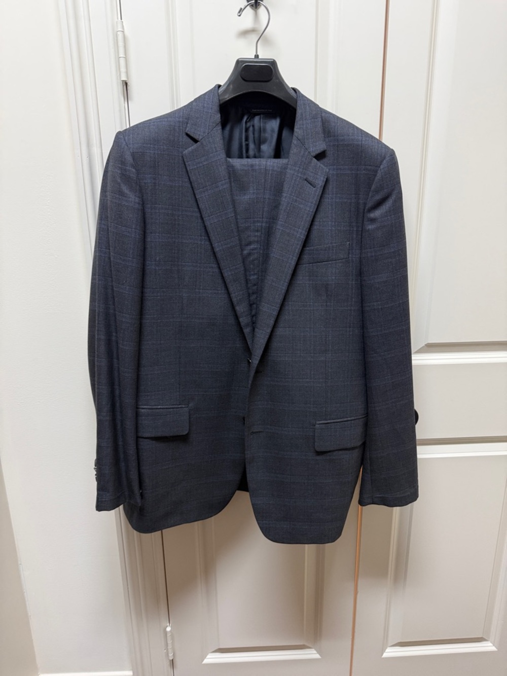 Brooks Brothers Charcoal Plaid Single-Breast Suit Jacket 44R/38W